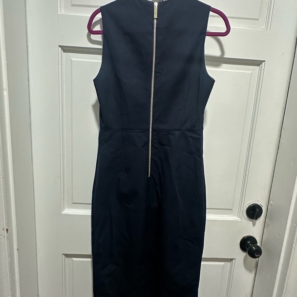 $295 Ted Baker London Women's Navy Crossover Sheath Midi Dress Size Small (2) - Picture 8 of 8